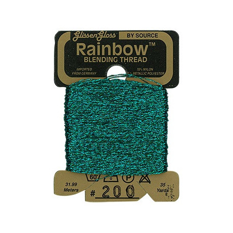 Rainbow Blending Thread 200 Dark Teal Green Металізоване муліне Glissen Gloss RBT200