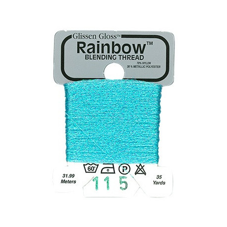 Rainbow Blending Thread 115 Iridescent Pale Blue Металлизированное мулине Glissen Gloss RBT115