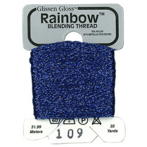 Rainbow Blending Thread 109 Midnight Blue Металізоване муліне Glissen Gloss RBT109