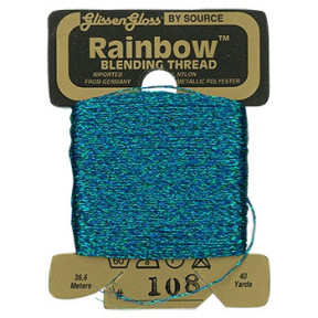 Rainbow Blending Thread 108 Blue Green Металізоване муліне Glissen Gloss RBT108