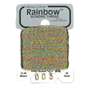 Rainbow Blending Thread 003 Iridescent White Flame Металізоване муліне Glissen Gloss RBT003