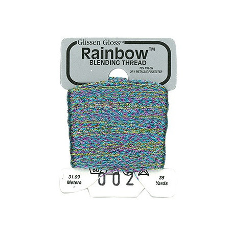 Rainbow Blending Thread 002 White Flame Металізоване муліне Glissen Gloss RBT002