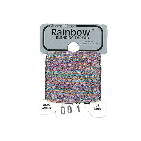 Rainbow Blending Thread 001 Multi-White Металлизированное мулине Glissen Gloss RBT001