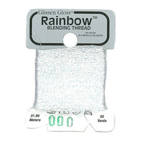 Rainbow Blending Thread 000 Bright White Металеве муліне Glissen Gloss RBT000