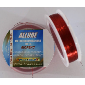 Металлизированная нить круглая Люрекс Аллюр 100-10 Красный 100м