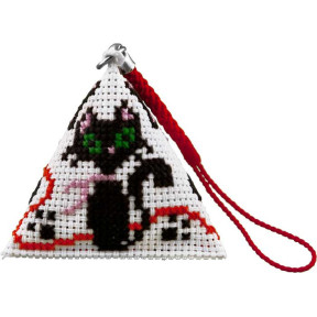 Коты Набор для вышивания брелока-пирамидки Biscornu B-131