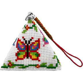 Бабочки Набор для вышивания брелока-пирамидки Biscornu B-142