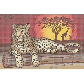 Леопард Атлас с рисунком для частичной вышивки бисером Ангеліка A-573