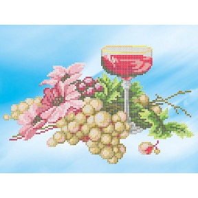 Вино та виноград Атлас з малюнком для часткової вишивки бісером Ангеліка A-537