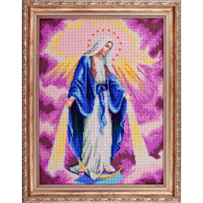 Непорочное зачатие Девы Марии Атлас с рисунком для частичной вышивки бисером Ангеліка A-504