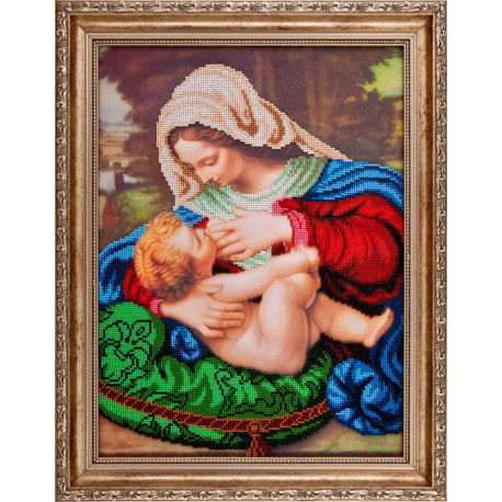 Мати Божа «Годувальниця» Атлас з малюнком для часткової вишивки бісером Ангеліка A-529