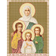Вера, Надія, Любов і їхня мати Софія Атлас з малюнком для вишивки бісером ікони Вертоград C-910