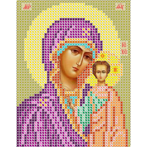 Богородиця Казанська Атлас з малюнком для вишивки бісером ікони Вертоград C-735