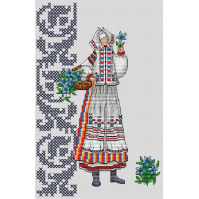 Растительные символы Украины "Барвинок" Электронная схема для вышивания крестиком КБ-0247СХ
