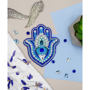 Амулет Хамса Набор для вышивки бисером украшения на натуральном художественном холсте Абрис Арт AD-220