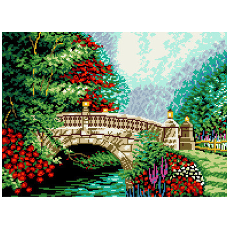 Каменный мост через реку Схема для вышивания с нанесённым рисунком Orchidea O-2524