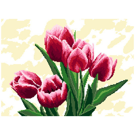 Тюльпаны Схема для вышивания с нанесённым рисунком Orchidea O-2528