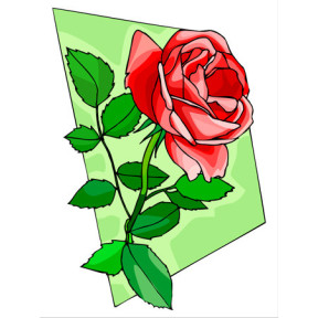 Червона троянда Тканина для вишивання з нанесеним малюнком Orchidea O-007