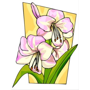 Белые лилии Ткань для вышивания с нанесённым рисунком Orchidea O-008