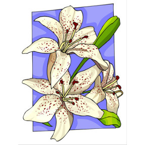 Пятнистые лилии Ткань для вышивания с нанесённым рисунком Orchidea O-009
