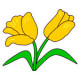 Жовті тюльпани Тканина для вишивання з нанесеним малюнком Orchidea O-327