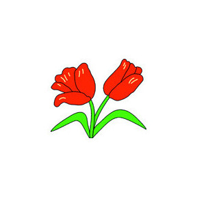 Червоні тюльпани Тканина для вишивання з нанесеним малюнком Orchidea O-333