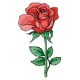 Червона троянда Тканина для вишивання з нанесеним малюнком Orchidea O-350
