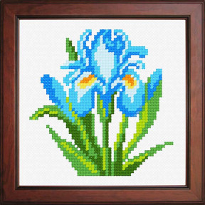Голубой ирис Ткань для вышивания с нанесённым рисунком Orchidea O-1035
