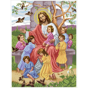 Набір для вишивання бісером Солес Ісус благословляє дітей ІБД