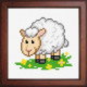 Овца на луге Ткань для вышивания с нанесённым рисунком Orchidea O-1139