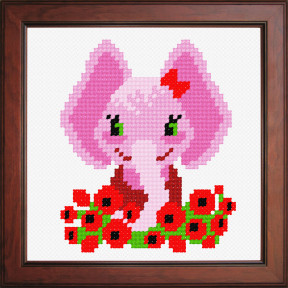 Розовый слон Ткань для вышивания с нанесённым рисунком Orchidea O-1164