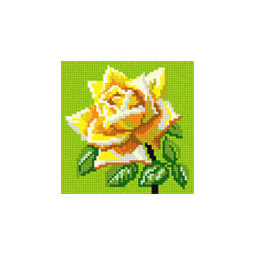 Жовта троянда Тканина для вишивання з нанесеним малюнком Orchidea O-1202