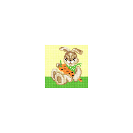 Заяц с морковкой Ткань для вышивания с нанесённым рисунком Orchidea O-1231