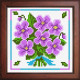 Букет фиолетовых цветов Ткань для вышивания с нанесённым рисунком Orchidea O-1234