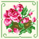 Розовые розы в горшке Ткань для вышивания с нанесённым рисунком Orchidea O-1242