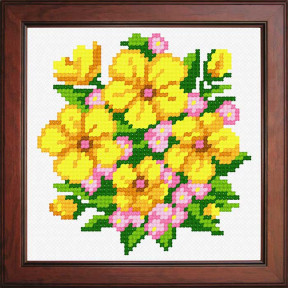 Букет желтых цветов Ткань для вышивания с нанесённым рисунком Orchidea O-1245