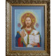 Ісус-Пантократор (Вінчальна пара мала)   Канва з нанесеним малюнком для вишивання бісером Солес ВПМ-І-СХ