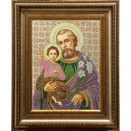 Святой Иосиф с Иисусом Канва с нанесенным рисунком для вышивания бисером Солес СЙІ-СХ