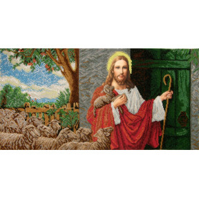 Ісус стукає у двері Канва з нанесеним малюнком для вишивання бісером Солес ІСД-СХ