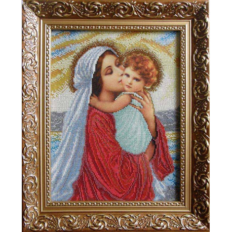 Мадонна і дитя (мала) Канва з нанесеним малюнком для вишивання бісером Солес МІДм-СХ