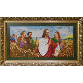 Иисус с апостолами в поле Канва с нанесенным рисунком для вышивания бисером Солес ИАП-СХ