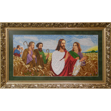 Ісус з апостолами у полі Канва з нанесеним малюнком для вишивання бісером Солес ІАП-СХ