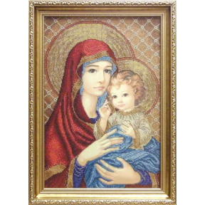 Мадонна с ребенком (в красном) Канва с нанесенным рисунком для вышивания бисером БС Солес МДЧ-СХ