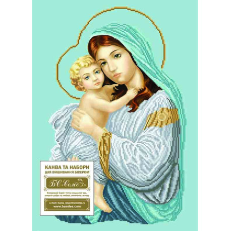 Мадонна з дитям (благодать) Канва з нанесеним малюнком для вишивання бісером Солес МДБ-СХ