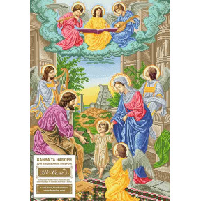 Святая семья (с ангелами) Канва с нанесенным рисунком для вышивания бисером БС Солес СРА-СХ