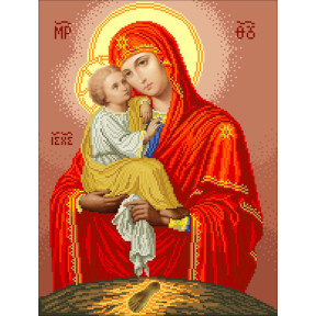 Почаевская Богородица Канва с нанесенным рисунком для вышивания бисером БС Солес ПБ-СХ