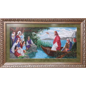 Иисус в лодке Канва с нанесенным рисунком для вышивания бисером БС Солес ІЧ-СХ