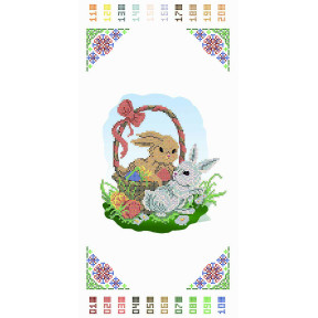 Детское полотенце. Кролики Канва с нанесенным рисунком для вышивания бисером Солес РВ-Д-03-СХ