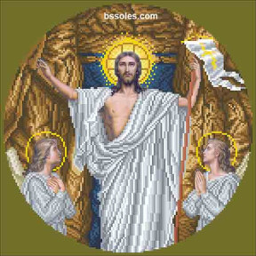 Воскресіння Христове (ІЗ) Канва з нанесеним малюнком для вишивання бісером БС Солес ВХ-ІЗ-СХ
