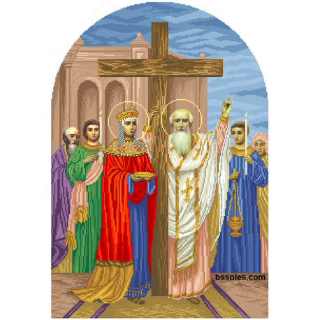 Воздвижение Честного креста (иконостас) Канва с нанесенным рисунком для вышивания бисером Солес І-ВЧХ-СХ